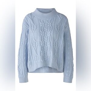 Oui size 6 Women's Light Blue Cable Knit Sweater LIGHT BLUE JUMPER